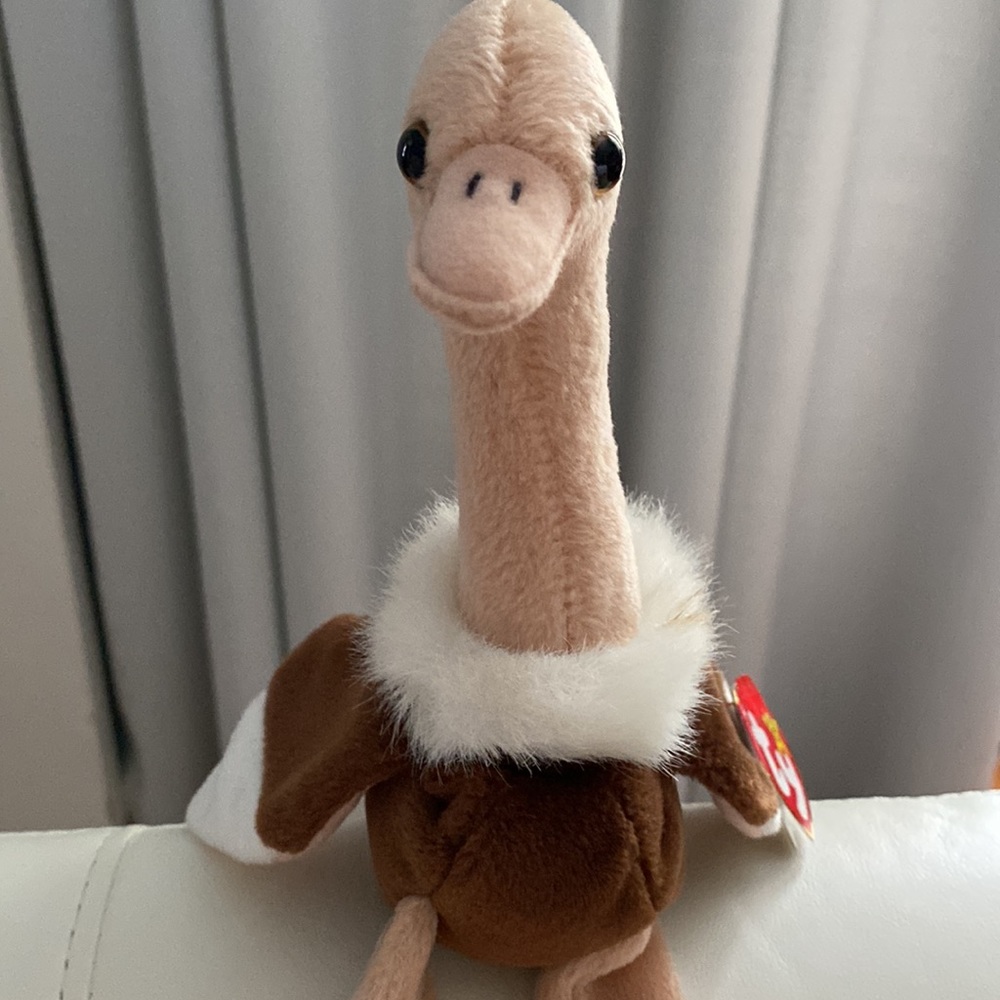 Ty Beanie Baby Original.STRETCH the ostrich Retired.Rare.Born September 21, 1997